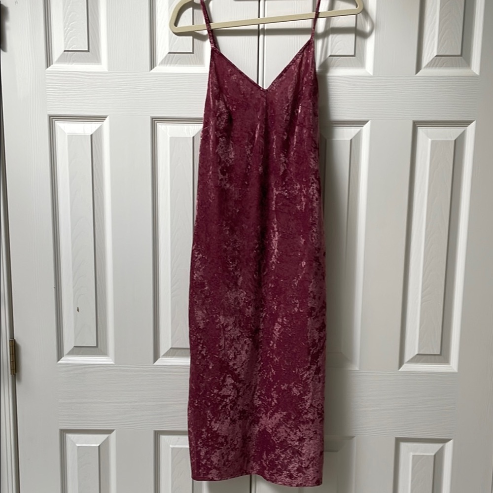 Lucky Brand Deep Red Velvet Maxi Dress